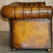 Restored vintage leather Chesterfield sofa