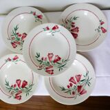 5 hollow plates of St Amand model Peg