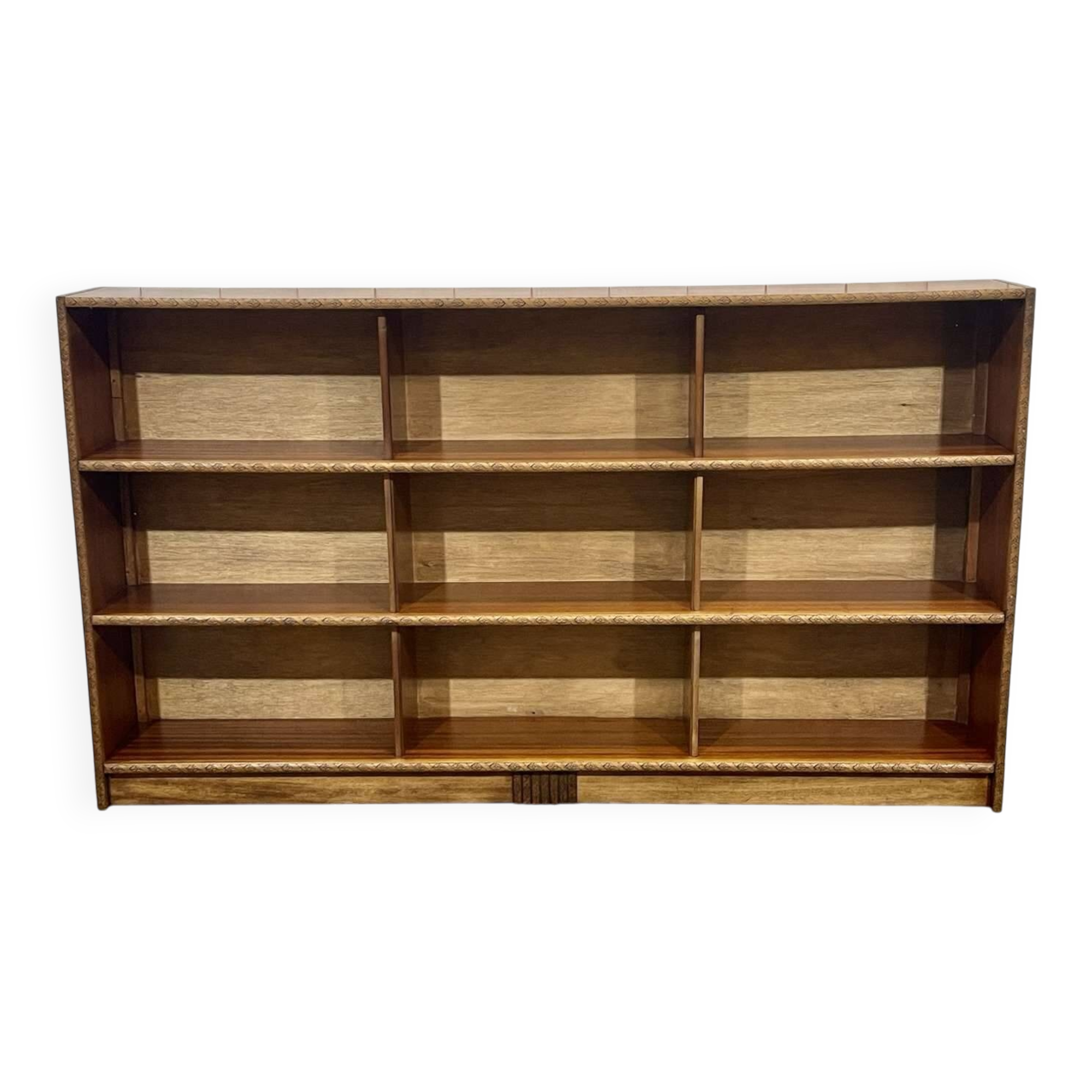 1950s English mahogany bookcase shelf