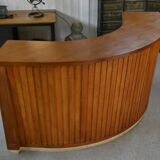 1950s curved oak counter/bar
