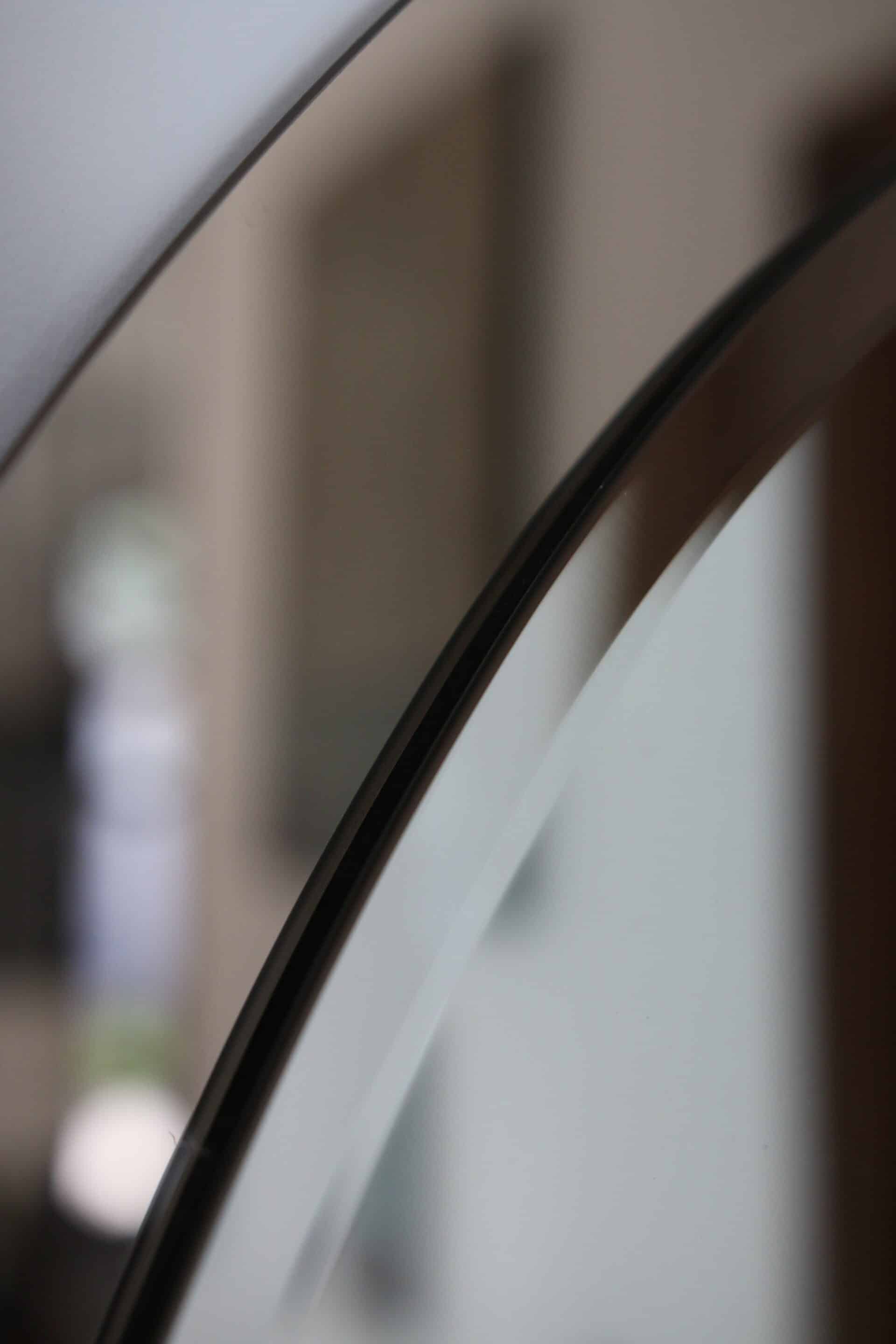 Vintage smoked bevelled mirror, in the style of Antonio Lupi, 70s.