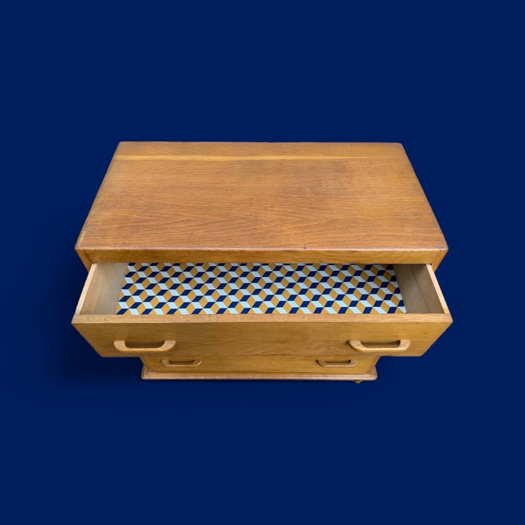 Vintage oak chest of drawers 1960