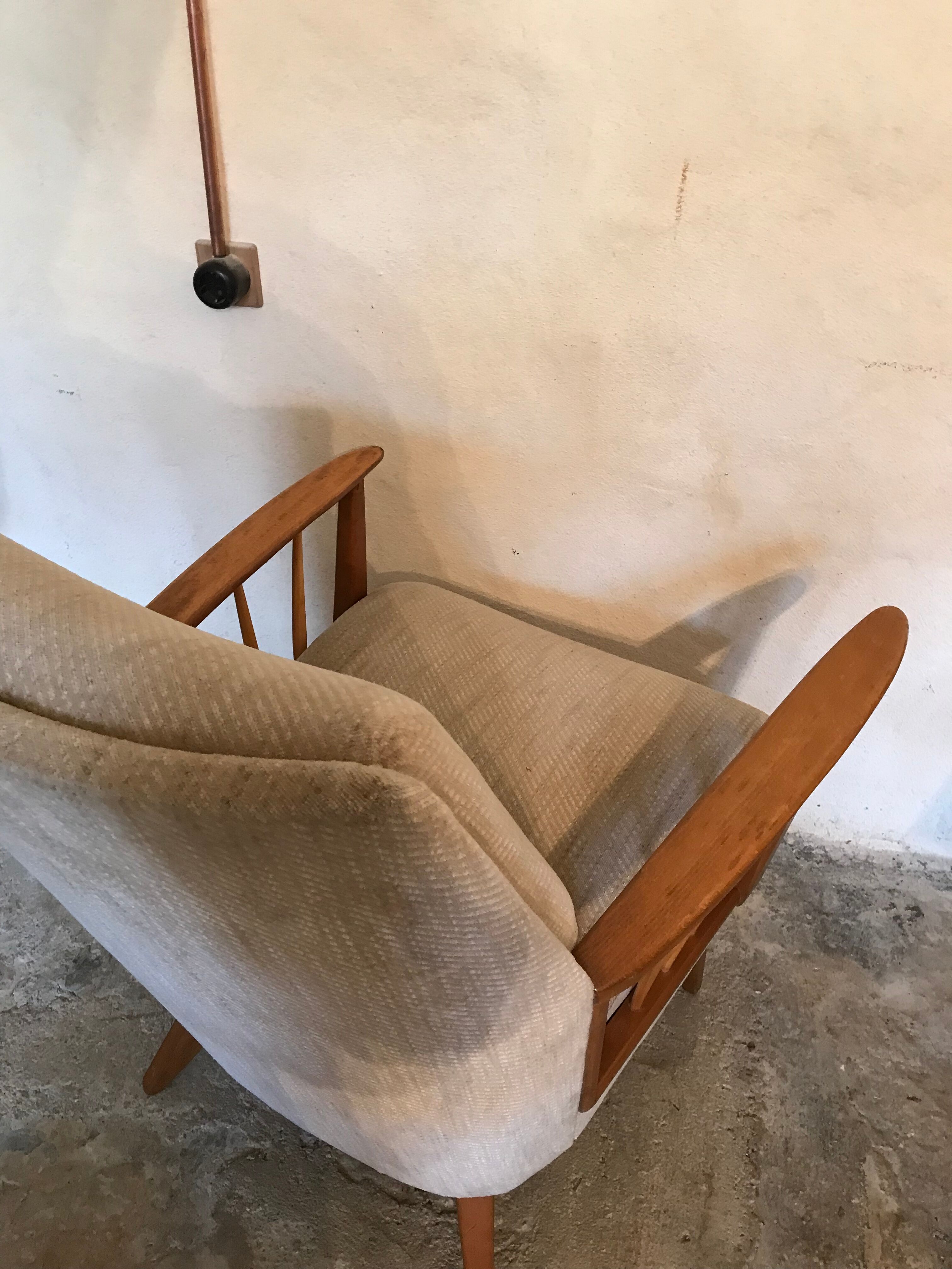 Cozy vintage mid century Scandinavian style armchair