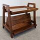 Table d'appoint porte-revues Art déco en noyer, France vers 1930