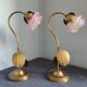 Pair of art deco lamps old gooseneck