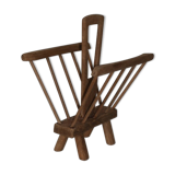 Brutalist magazine holder solid oak A