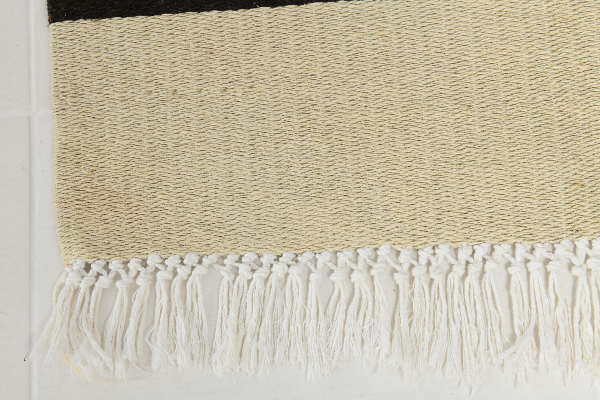 Handmade hemp runner rug 283x77 cm