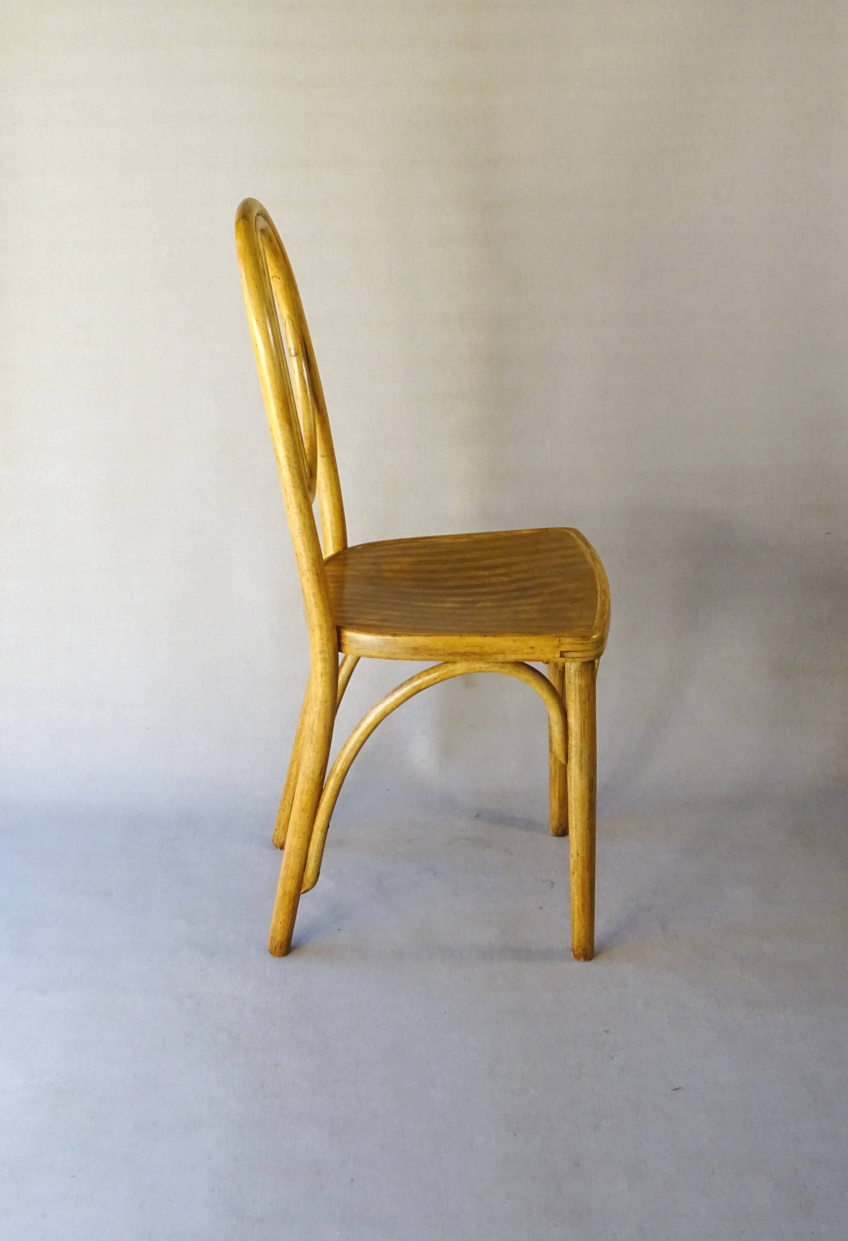 Thonet Art Deco bistro chair No. 644/1 from 1928 with two-tone wooden seat