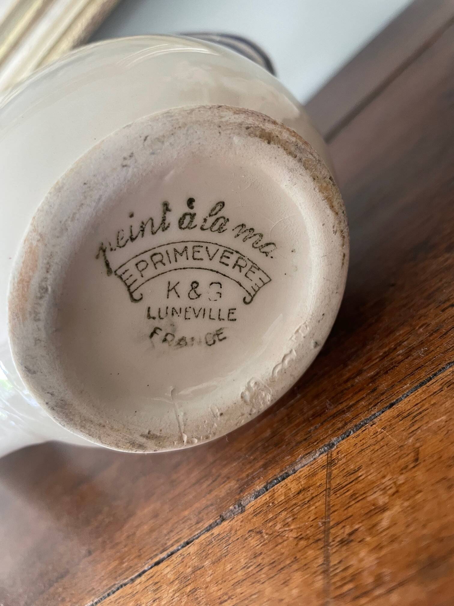 Lunéville K & G "primevere" hand-painted gravy boat