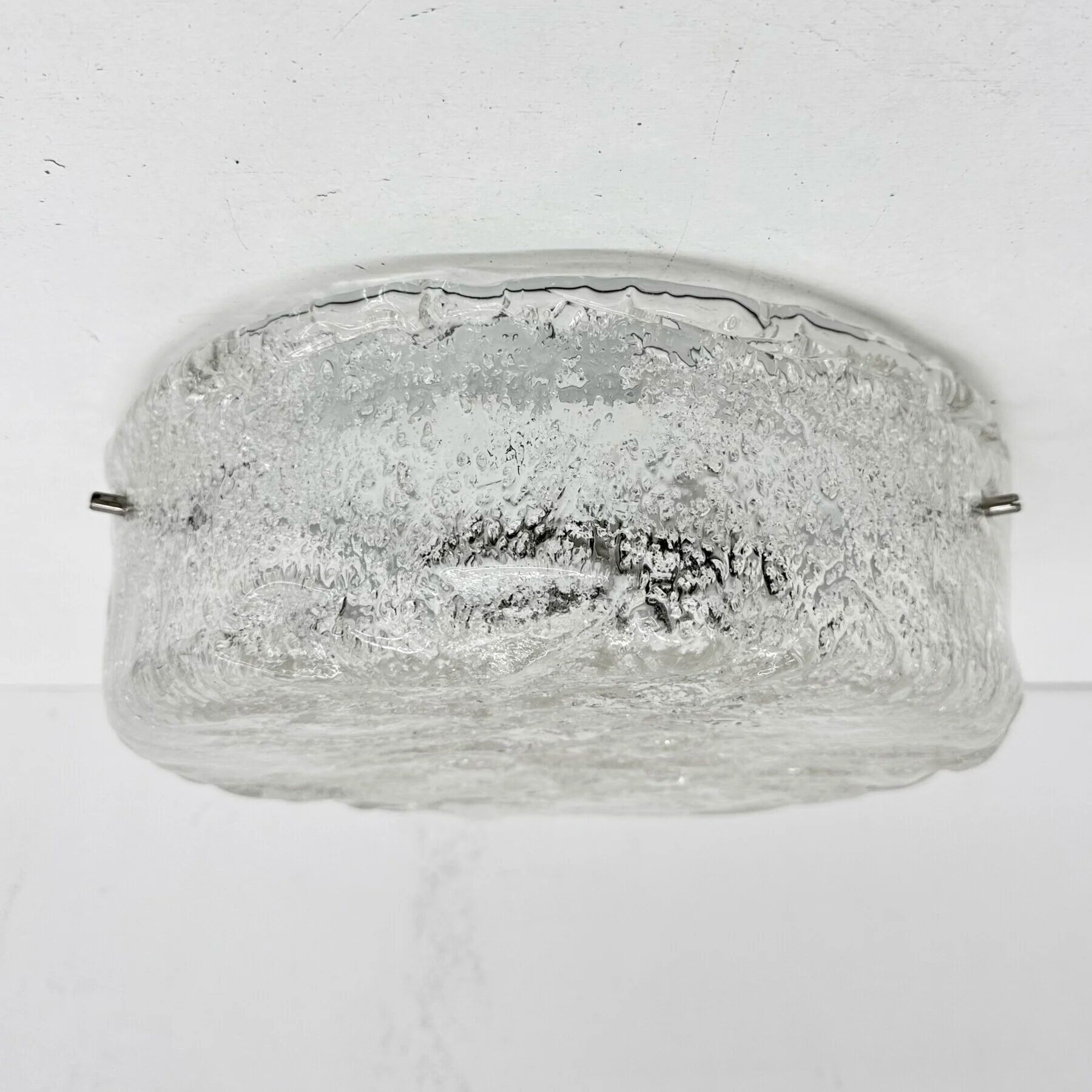 Mid-century design ice Murano glass ceiling lamp, 1970s
