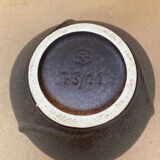 Ancien vase boule céramique grise vintage
