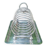 Porte toast metal argenté avec support