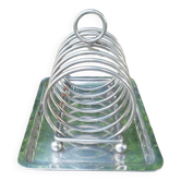 Porte toast metal argenté avec support