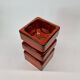 Set of 2 pottery block candleholders, 1970s