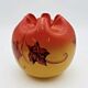 Orange glass paste vase from the 1930s signed DS