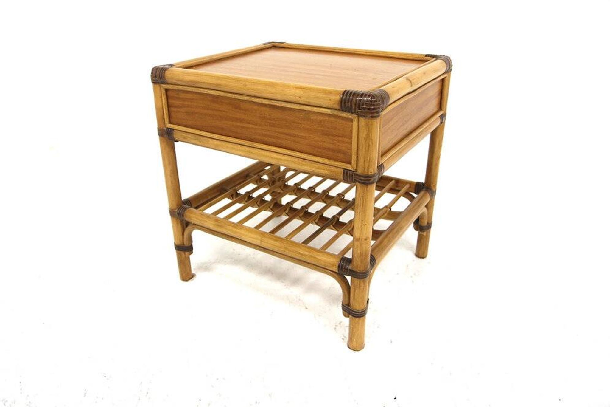 Set of two rattan bedside tables, Kenneth Bergenblad, Dux, Sweden, 1960