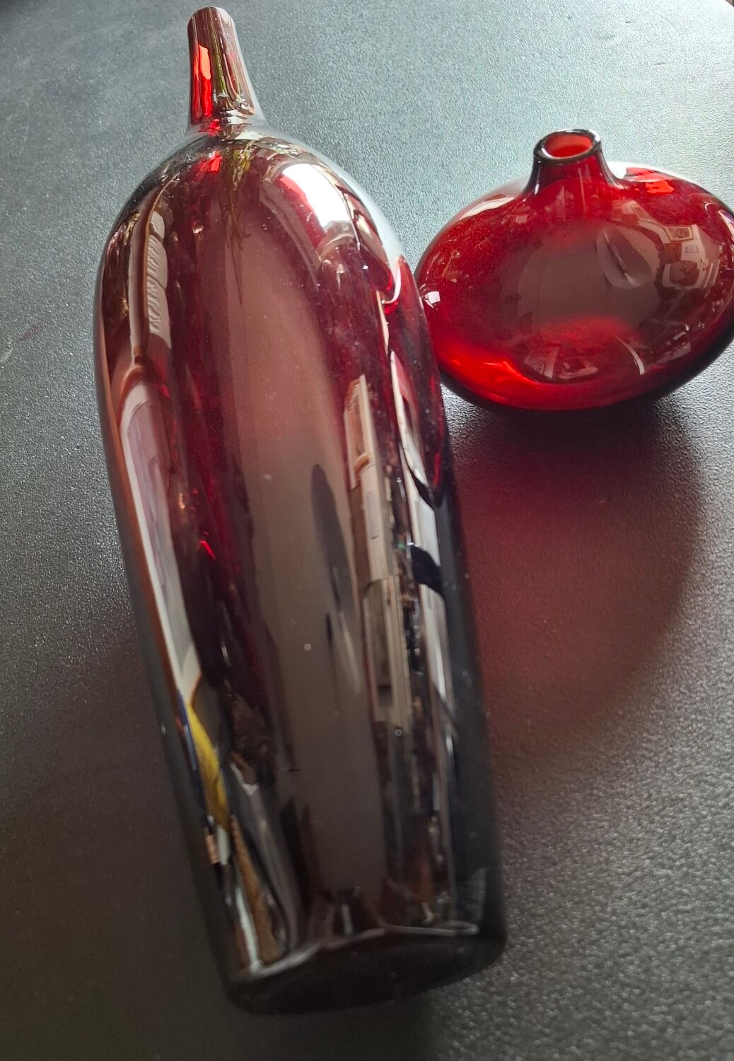 Lot de 2 vases contemporains couleur brique