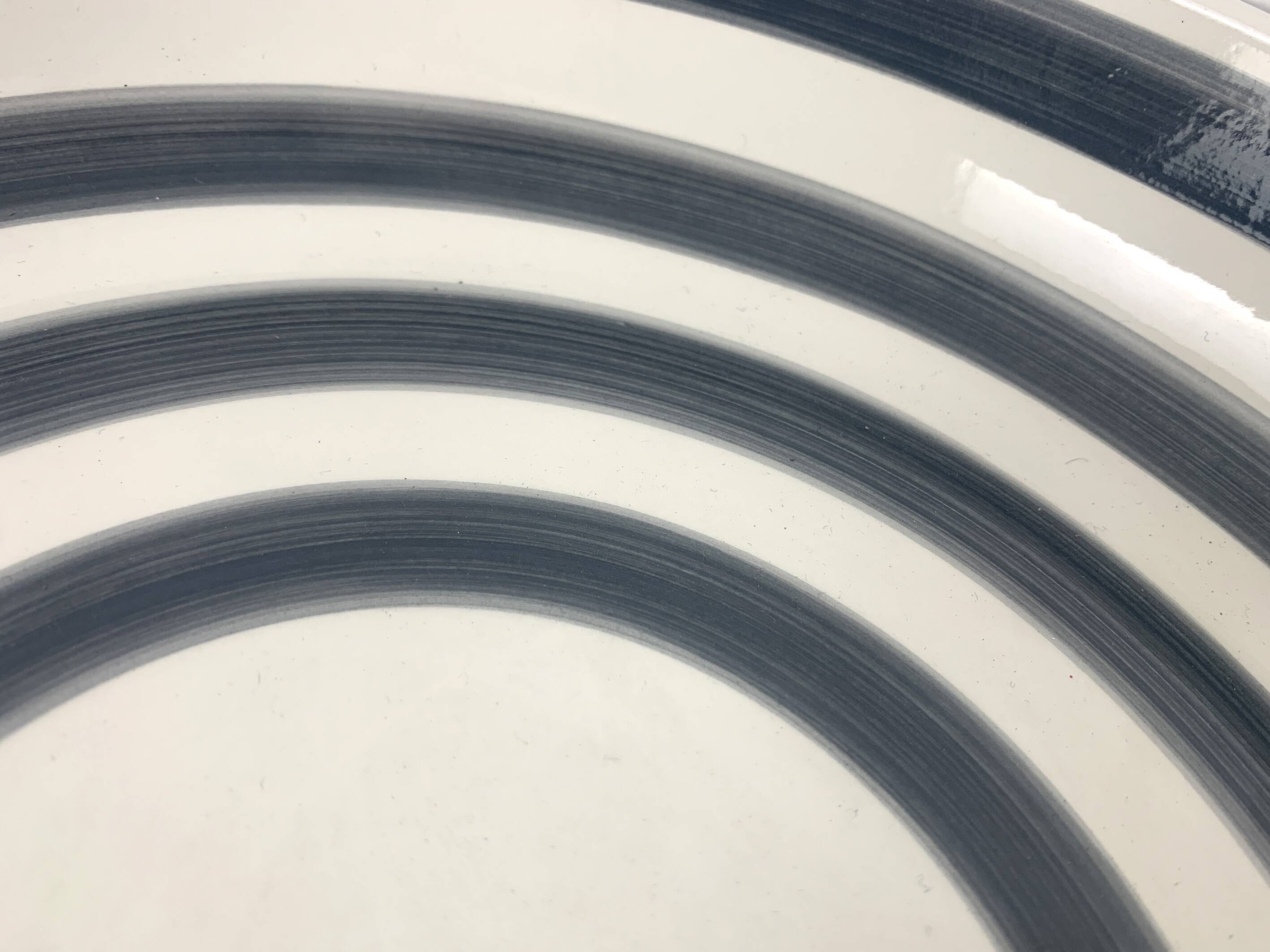 Large ceramic bowl or dish from Kähler, Denmark, striped pattern