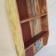 Wall shelf 3 shelves + 4 hooks cast iron in polychrome wood
