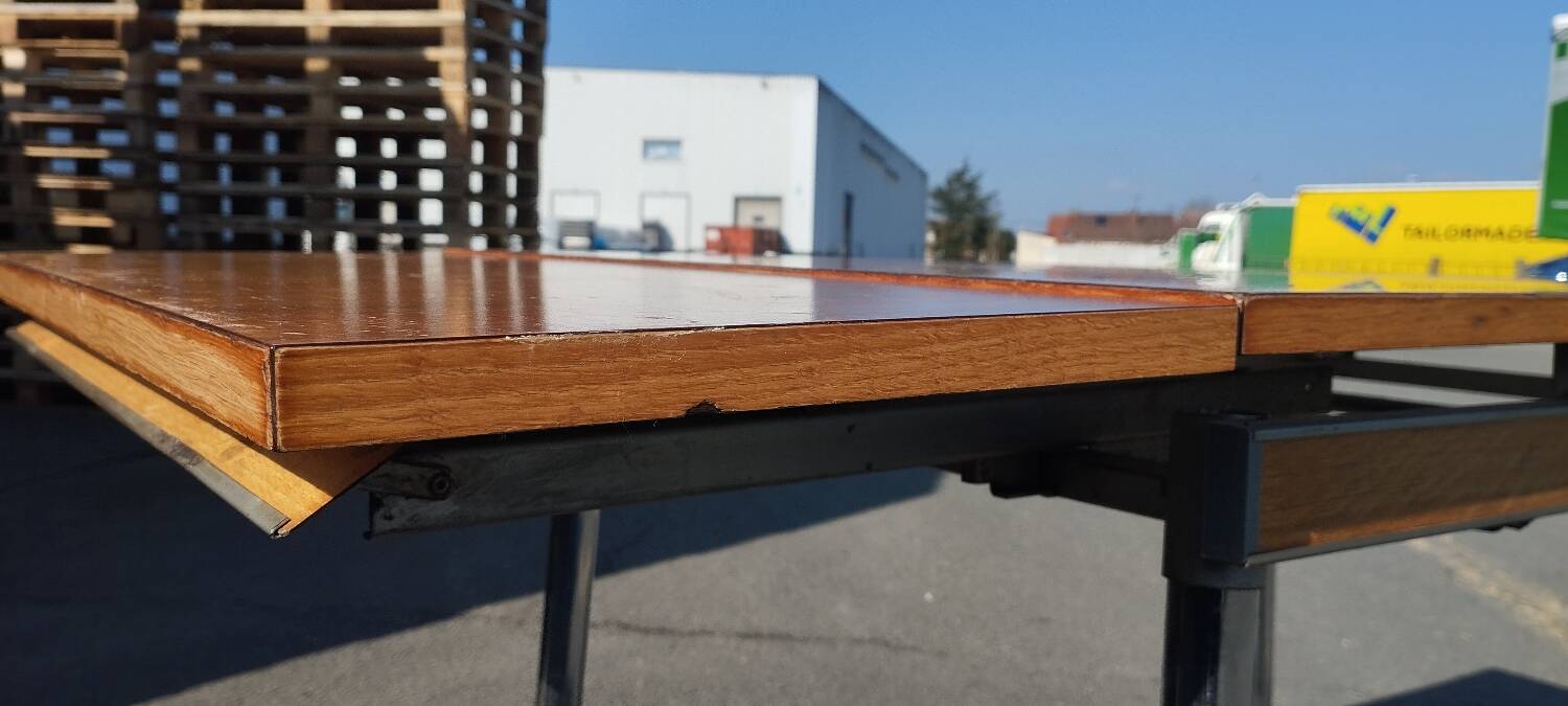 70' wood and chrome kitchen table