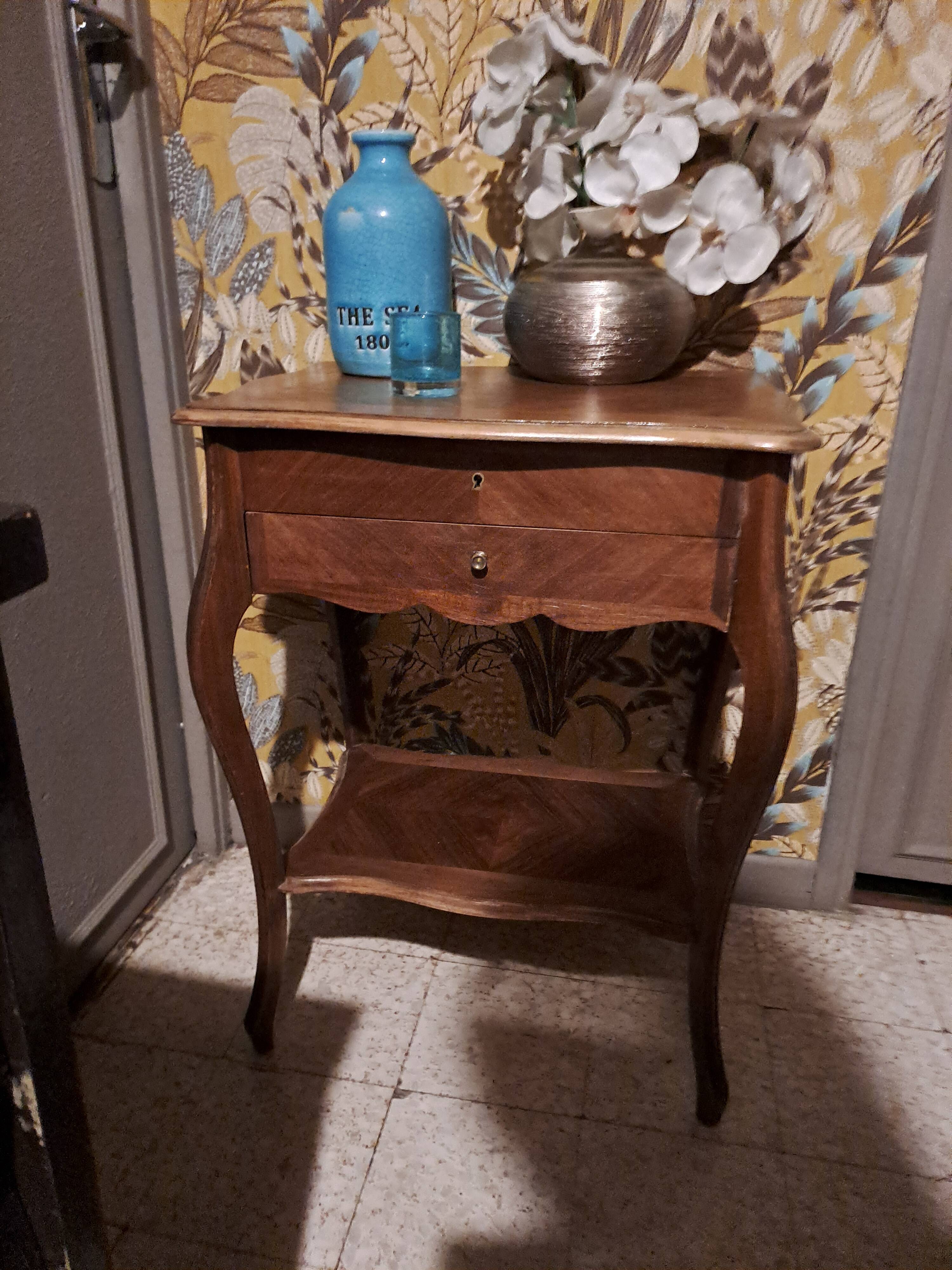 Side desk, Creative leisure table in varnished blond wood 1920