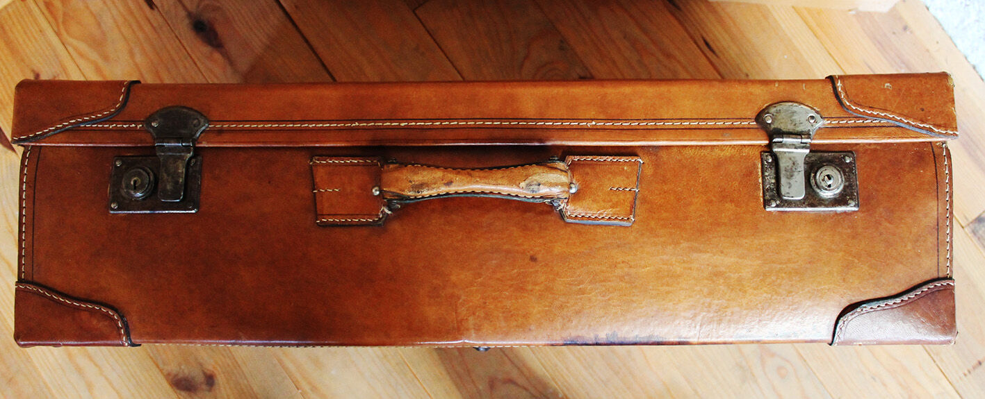 Antique XXL leather suitcase