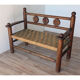 Banc vintage en bois et corde 1950