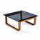 Table d'appoint, table basse carrée en teck et verre Frank Lowen pour Tessa T4, années 1970