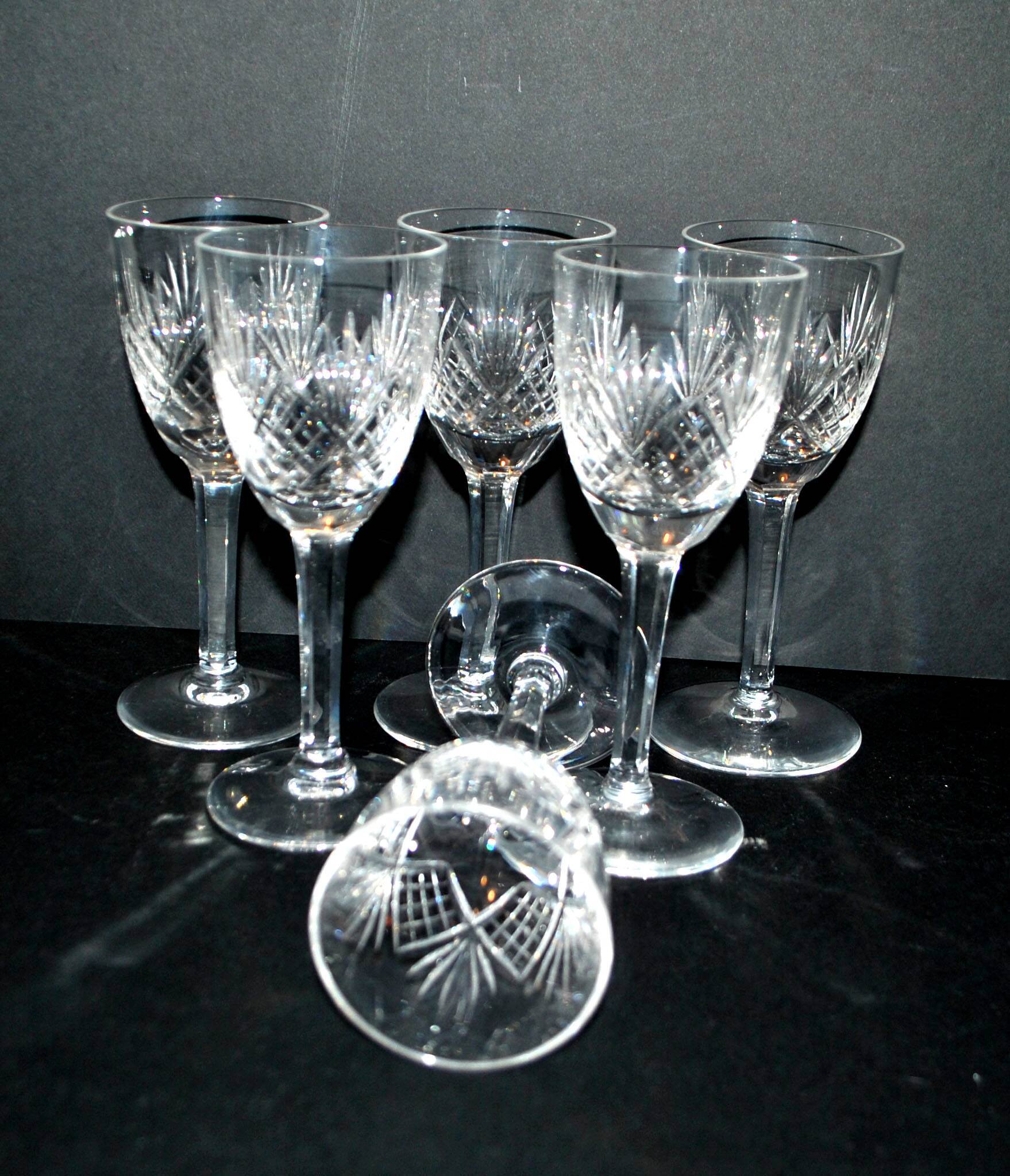 Set of 6 junon stemmed glasses cristallerie lorraine lemberg dlg chantilly h13.5