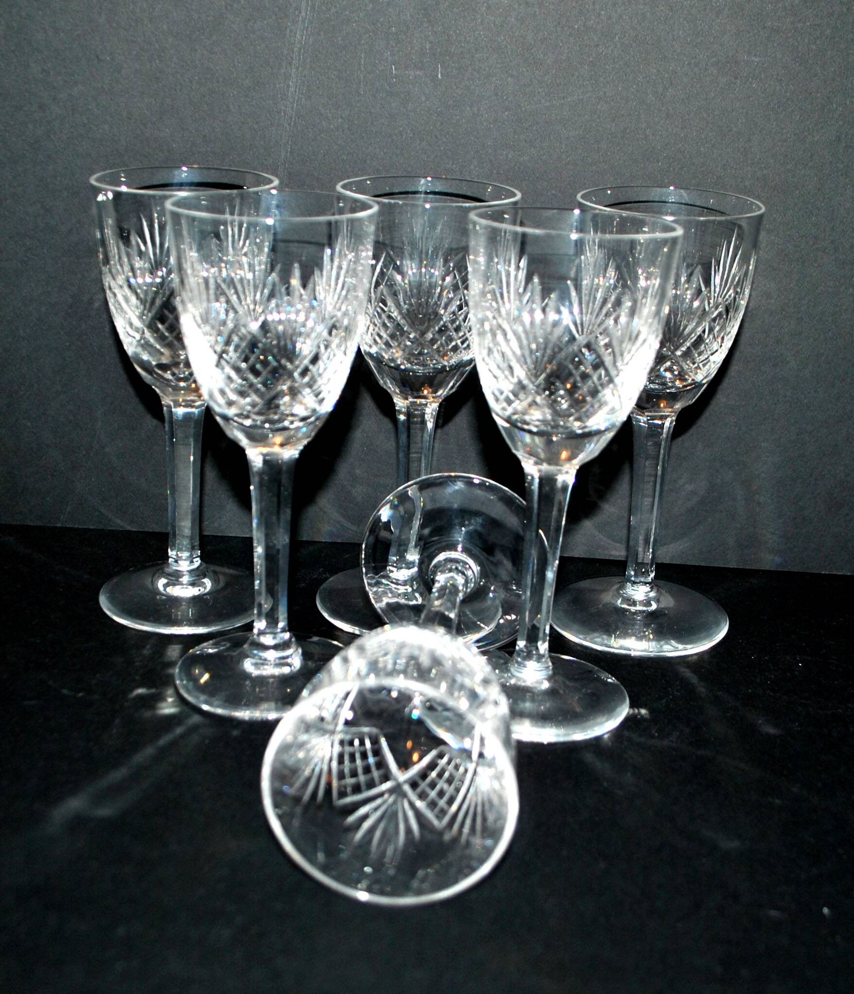 Set of 6 junon stemmed glasses cristallerie lorraine lemberg dlg chantilly h13.5