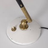 Vintage 60's table lamp in brass and white metal italian design