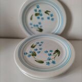 6 assiettes à dessert vintage Quadrifoglio italiennes décor myosotis