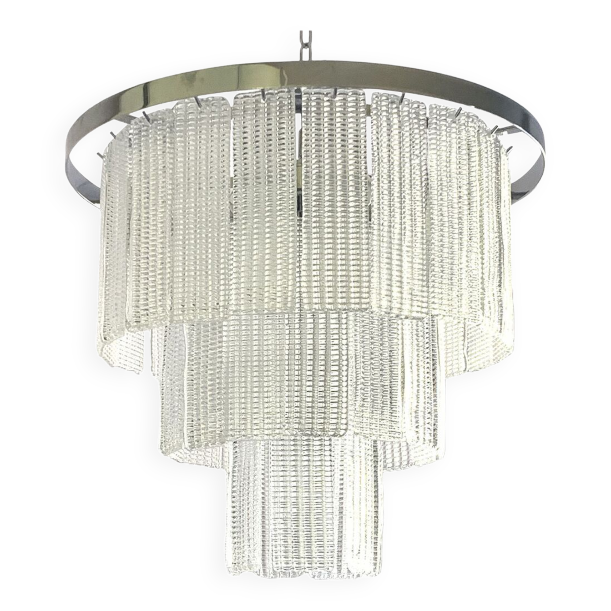 Diamond strips”listelli” murano glass belt chandelier