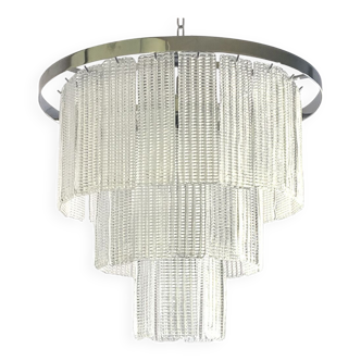 Diamond strips”listelli” murano glass belt chandelier