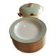 Vintage soup service in celadon green and ivory by villeroy & boch.
