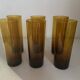 Vintage amber blown glass orangeade set
