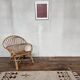 Fauteuil bohème shabby chic en rotin bambou 1950