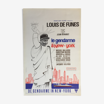 Affiche cinéma "Le Gendarme à New-York" Louis De Funes 37x55cm 1965