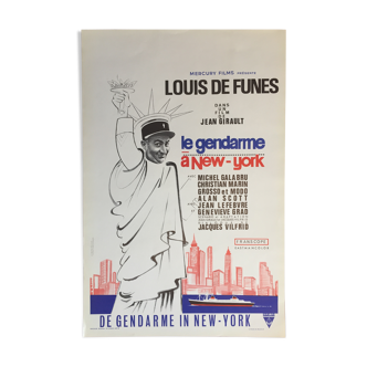 Affiche cinéma "Le Gendarme à New-York" Louis De Funes 37x55cm 1965
