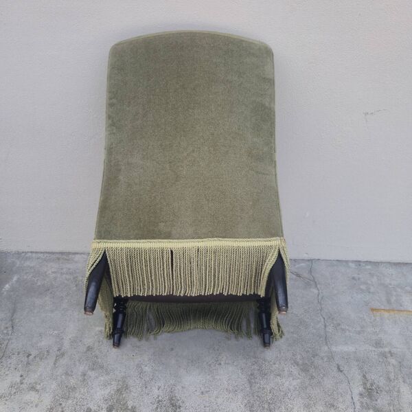 Fauteuil crapaud en velours d'époque Napoléon III 19ème