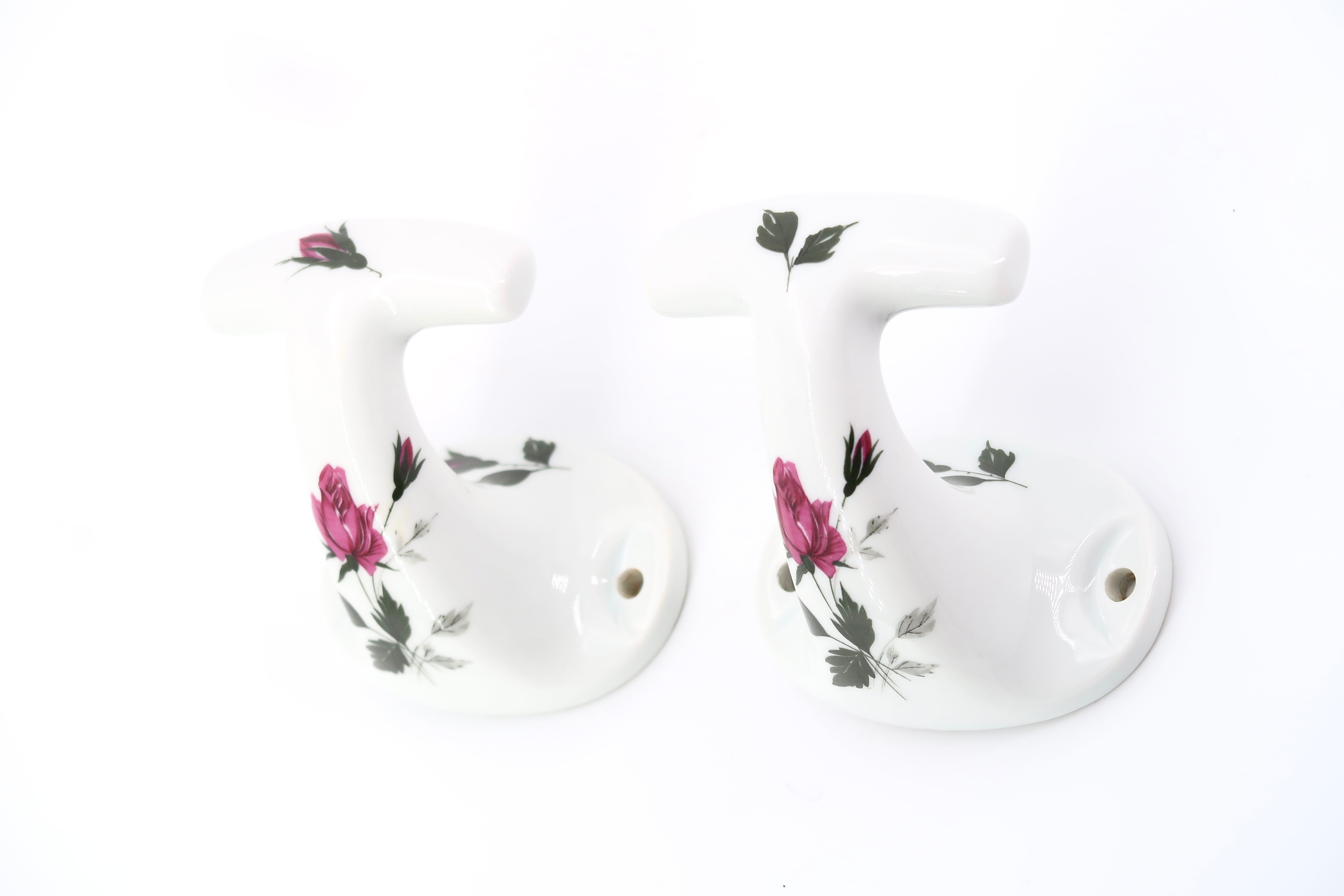 Pair of porcelain hooks from Limoges Chapus Frères