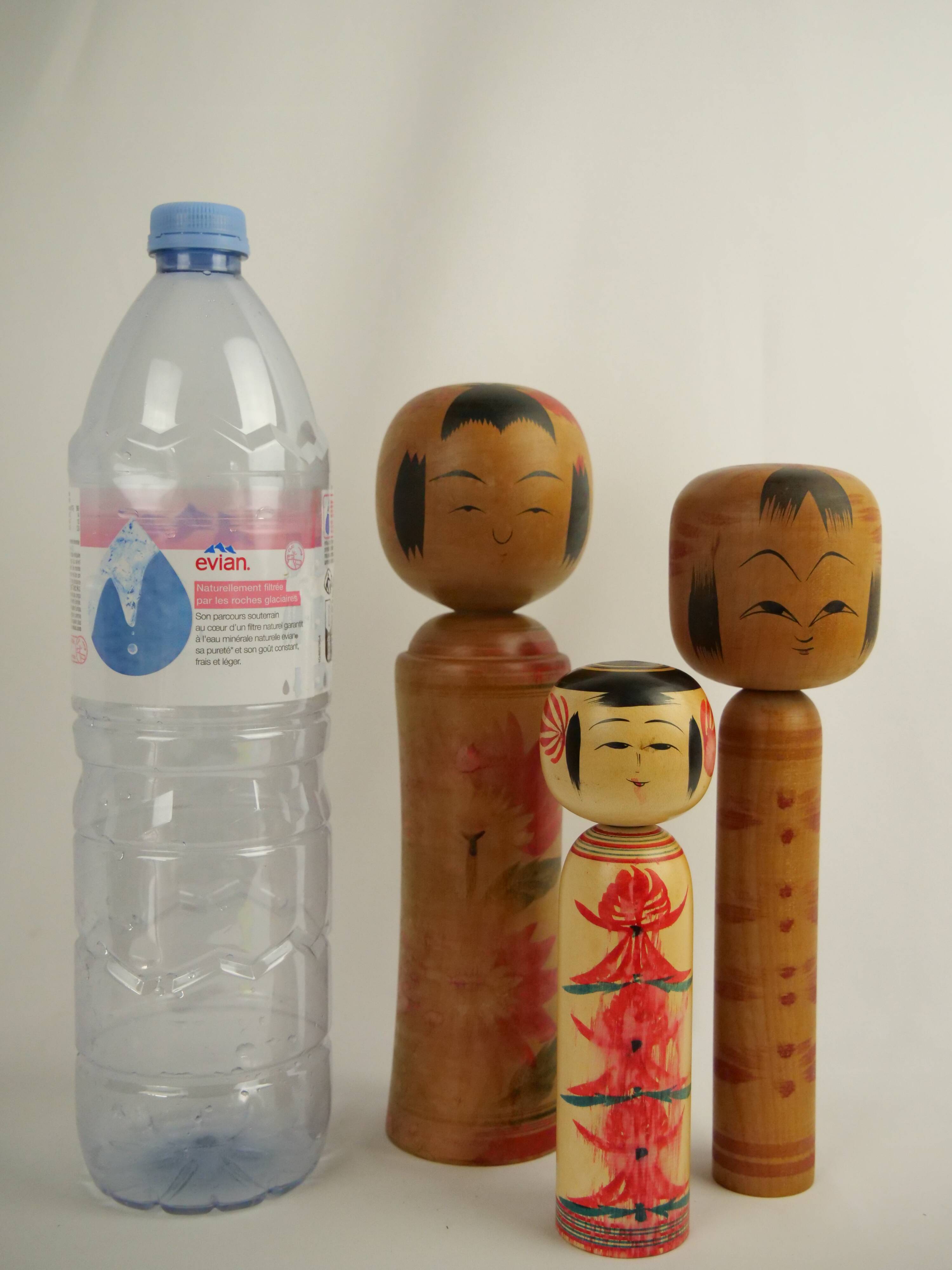 Set of 3 kokeshi dolls (medium size)