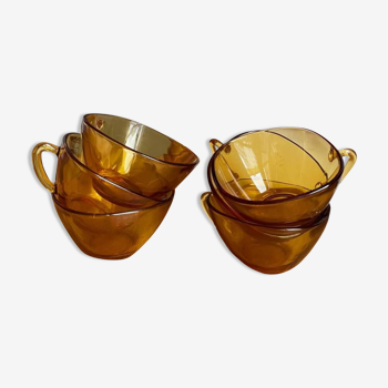 Amber glass coffee mugs
