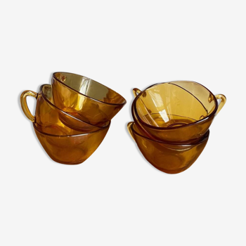 Tasses à café en verre ambré