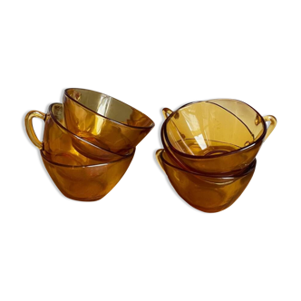 Amber glass coffee mugs