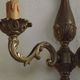 Pair of French vintage bronze traditional  art nouveau double wall lights