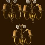 Italian Murano Glass Gilded Sconces