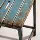Vintage industrial stool made of pine wood and iron – Central Europe, around 1950