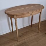 Louis XVI style oak desk console table