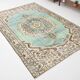 5x8 Green & Cream Oriental Vintage Rug 157x235Cm SK 24776